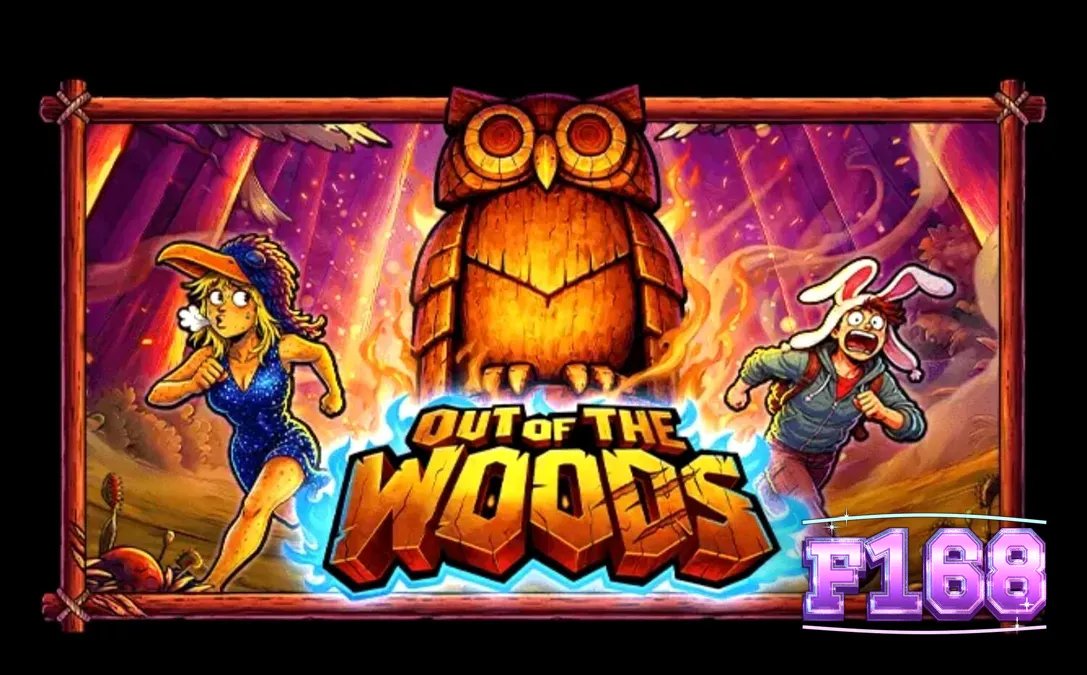 Giao diện trò chơi slot Out of the Woods với các nhân vật mặc trang phục thú cưng trong rừng